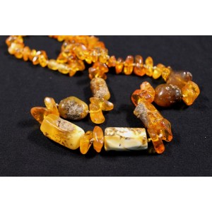 Raw amber mixed beads necklace